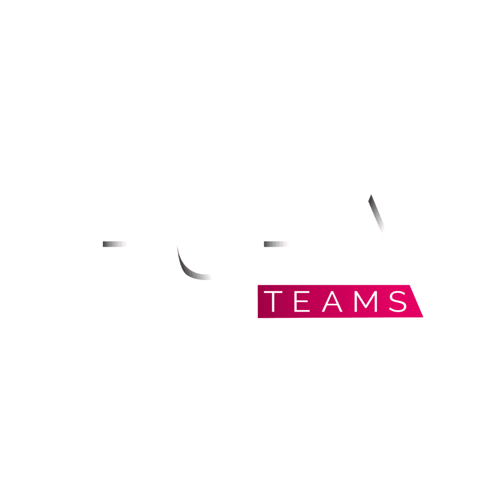 Pura Teams logo, modern corporate branding for team collaboration and professional services.